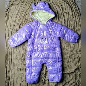 WRKEKC Infant Puffer Zipper Front Windproof Thickened Warm Jumpsuit Sz 9 Months